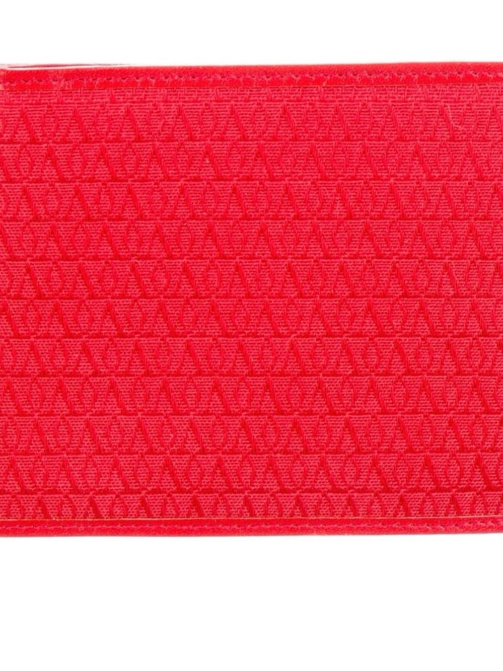 Valentino Garavani Red Signature Textured Zip Wallet